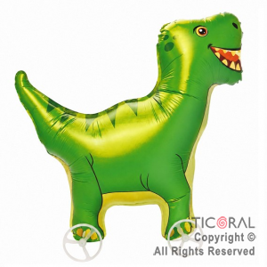 GLOBO METALIZADO DINOSAURIO CON RUEDAS